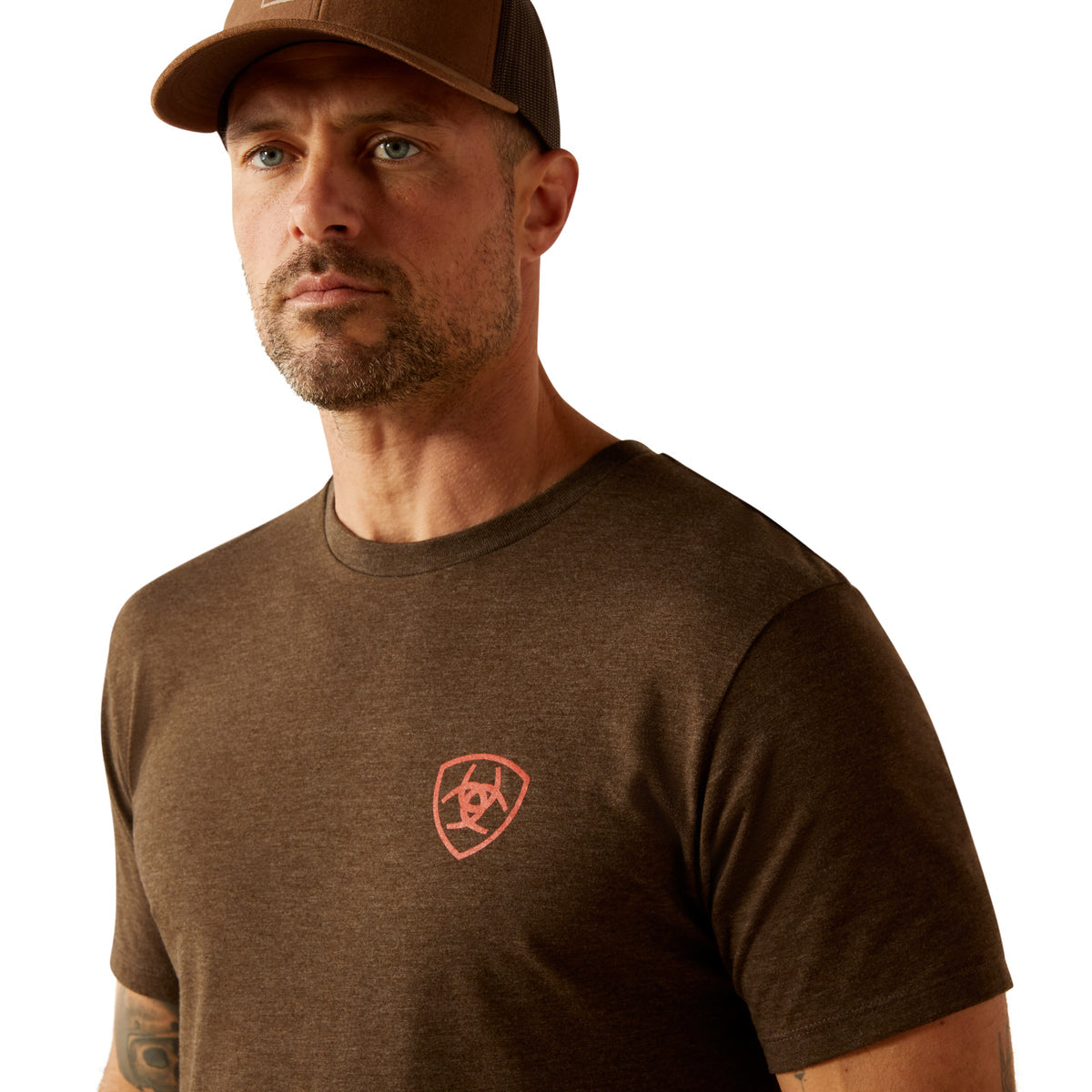 Ariat Mens Modern Mesa Short Sleeve Tshirt Brown Heather