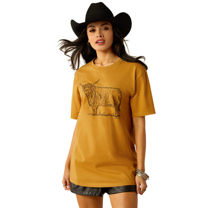 Ariat Women's Highlander Short Sleeve Tshirt Harvest Gold