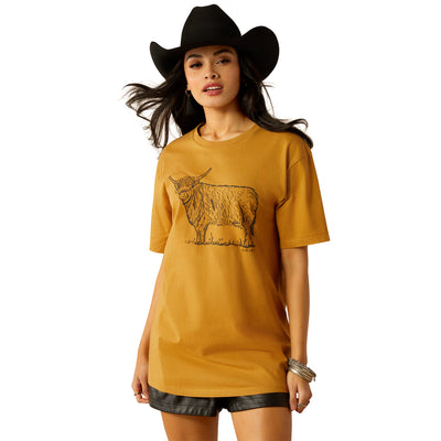 Ariat Women's Highlander Short Sleeve Tshirt Harvest Gold
