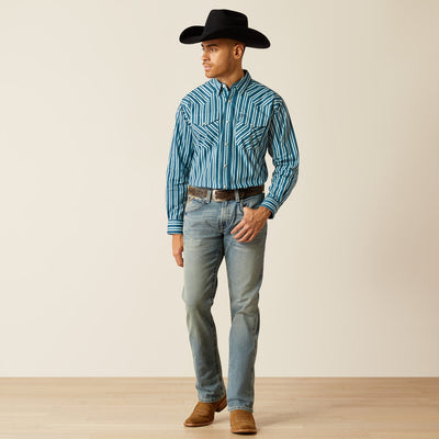 Ariat Mens Raleigh Snap Long Sleeve Shirt - Teal