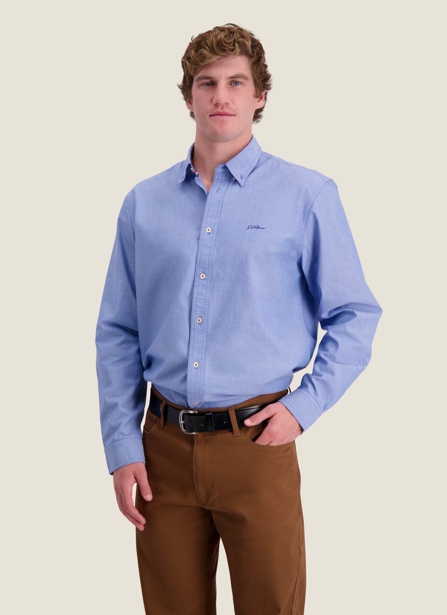 Kidman Mens Galston Long Sleeve Shirt - Blue