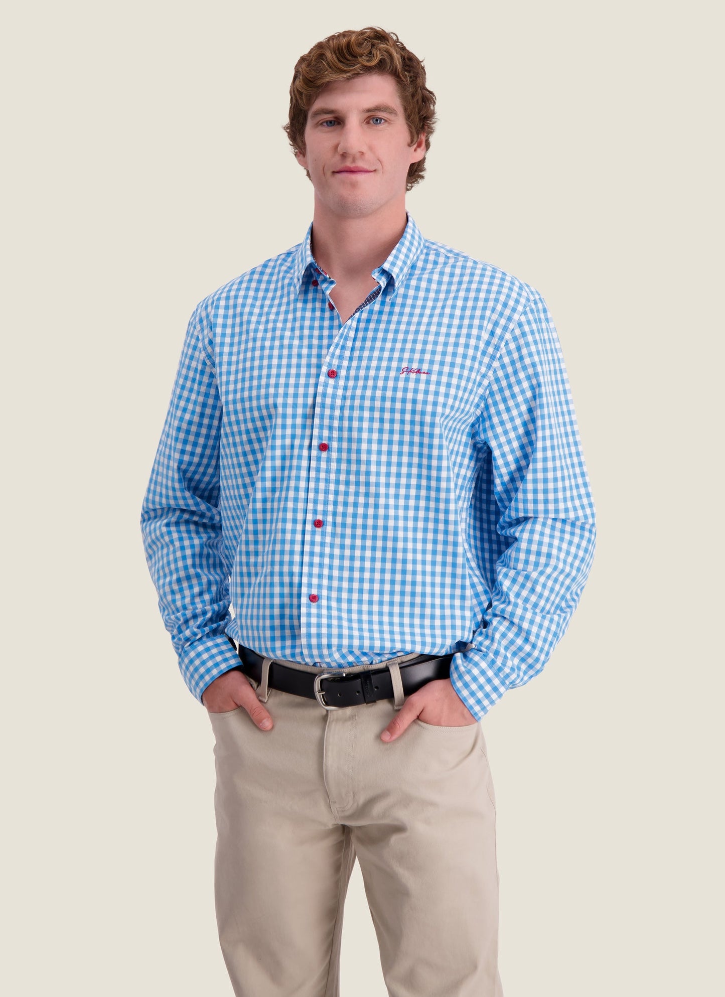Kidman Mens Holstein Long Sleeve Shirt - Pale Blue