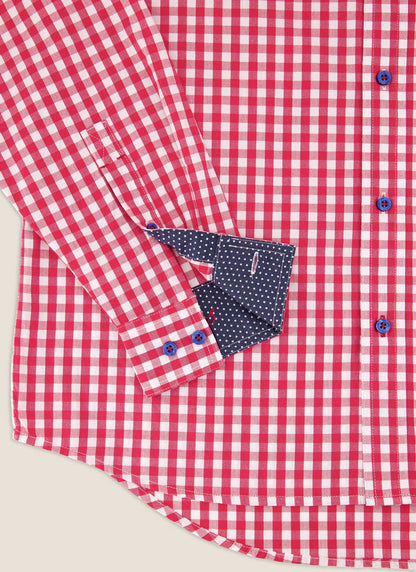 Kidman Mens Holstein Long Sleeve Shirt - Red