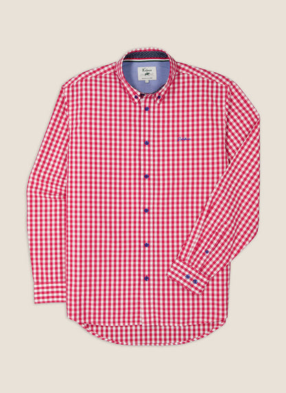 Kidman Mens Holstein Long Sleeve Shirt - Red