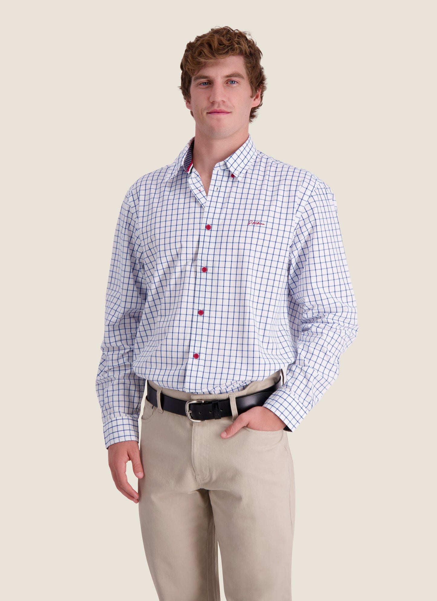 Kidman Mens Murchison Long Sleeve Shirt - Mid Blue