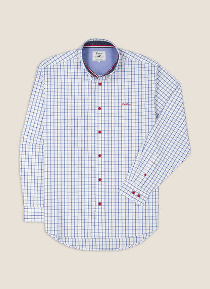 Kidman Mens Murchison Long Sleeve Shirt - Mid Blue
