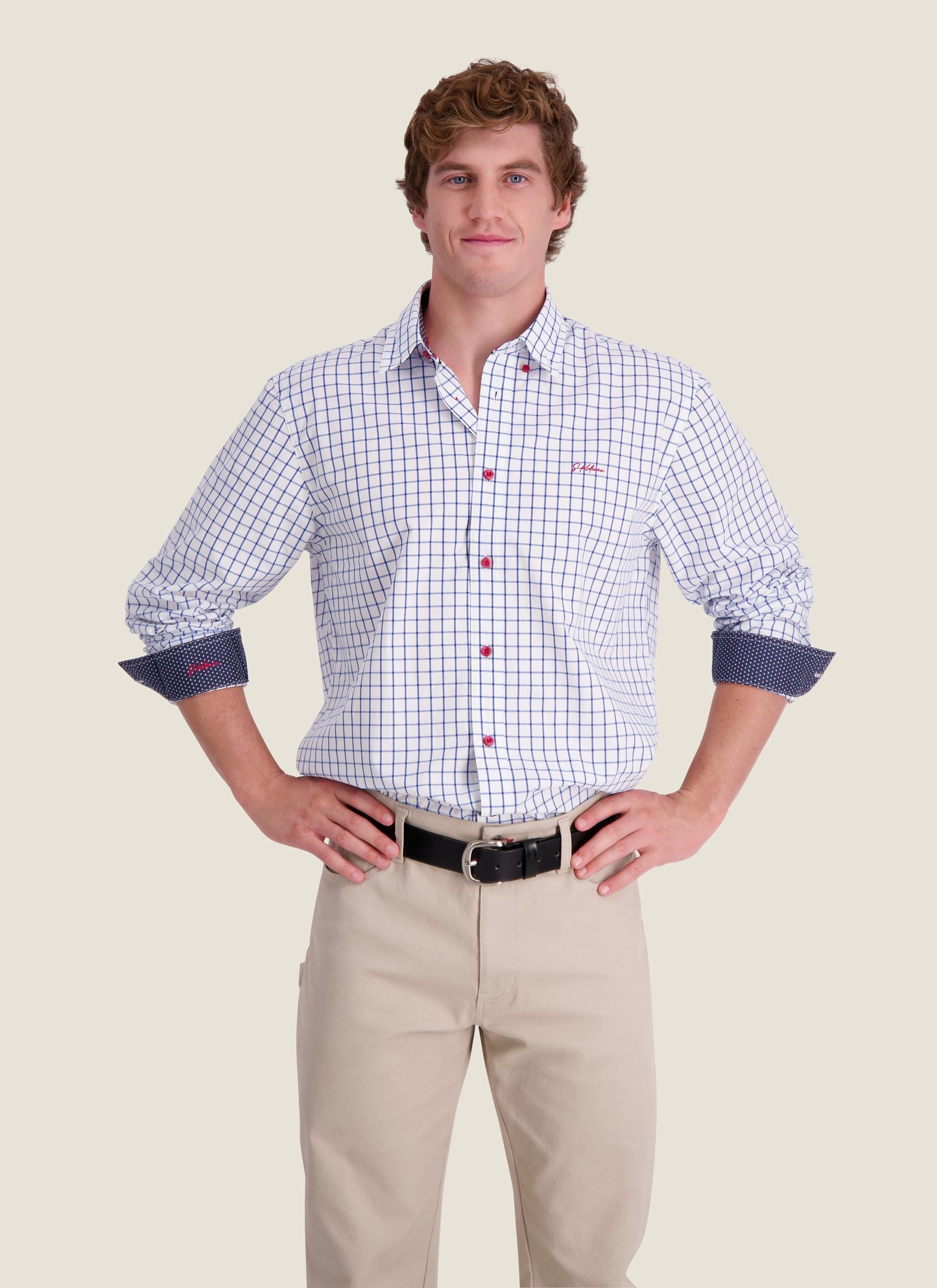 Kidman Mens Murchison Long Sleeve Shirt - Mid Blue