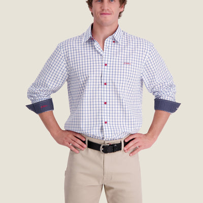 Kidman Mens Murchison Long Sleeve Shirt - Mid Blue