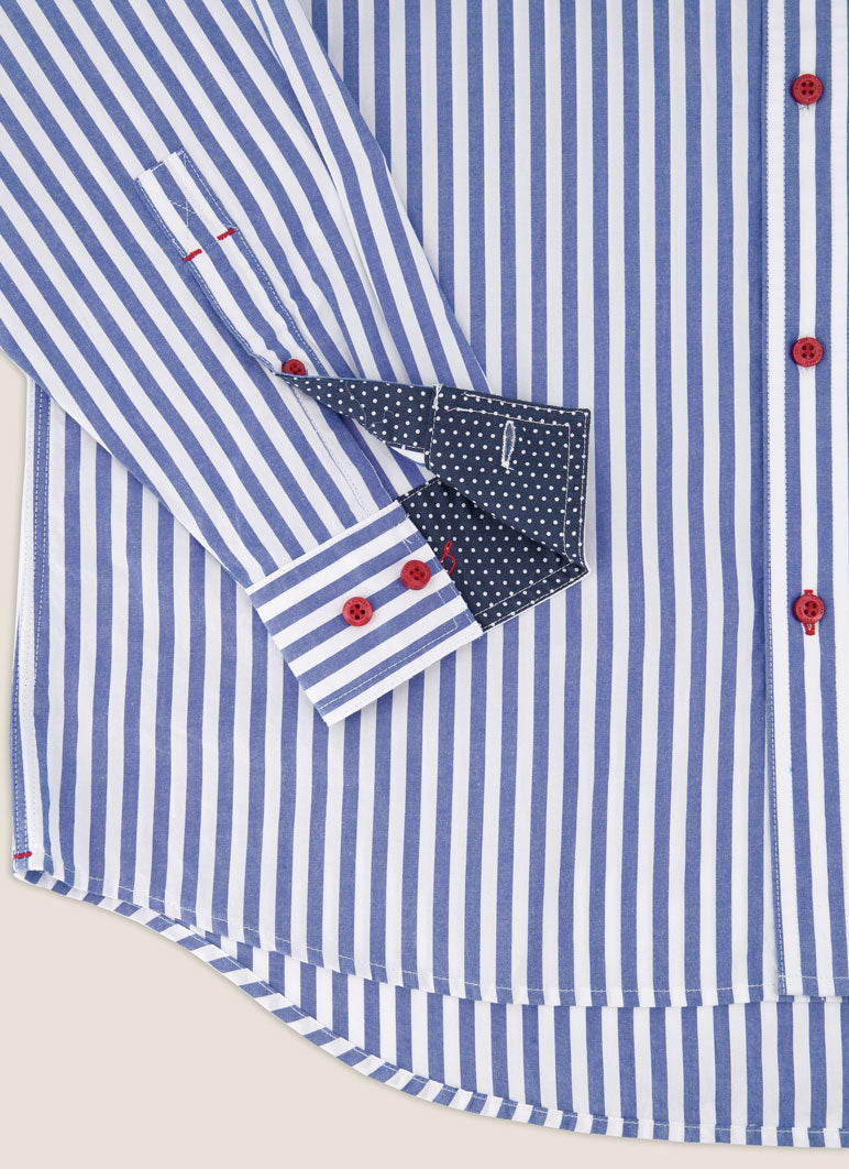 Kidman Mens Barron Long Sleeve Shirt - Mid Blue