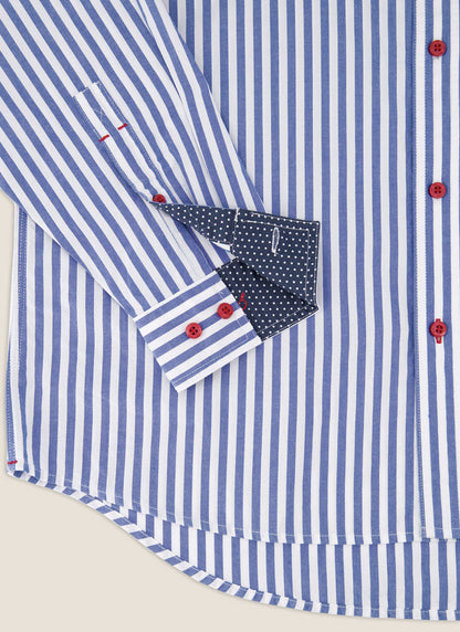 Kidman Mens Barron Long Sleeve Shirt - Mid Blue