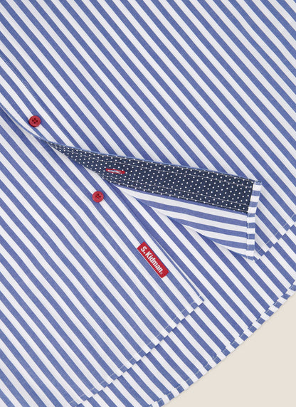 Kidman Mens Barron Long Sleeve Shirt - Mid Blue