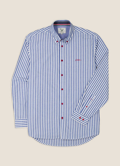 Kidman Mens Barron Long Sleeve Shirt - Mid Blue