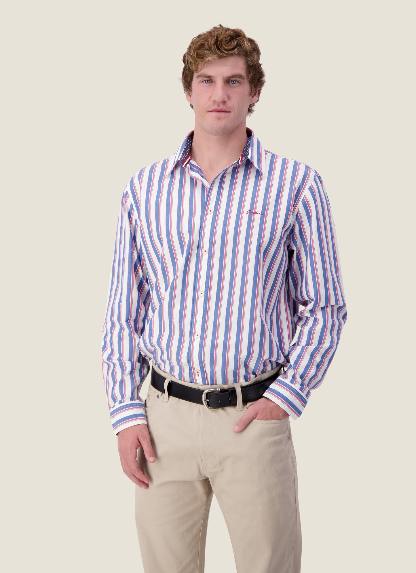Kidman Mens Dexter Long Sleeve Shirt - Mid Blue