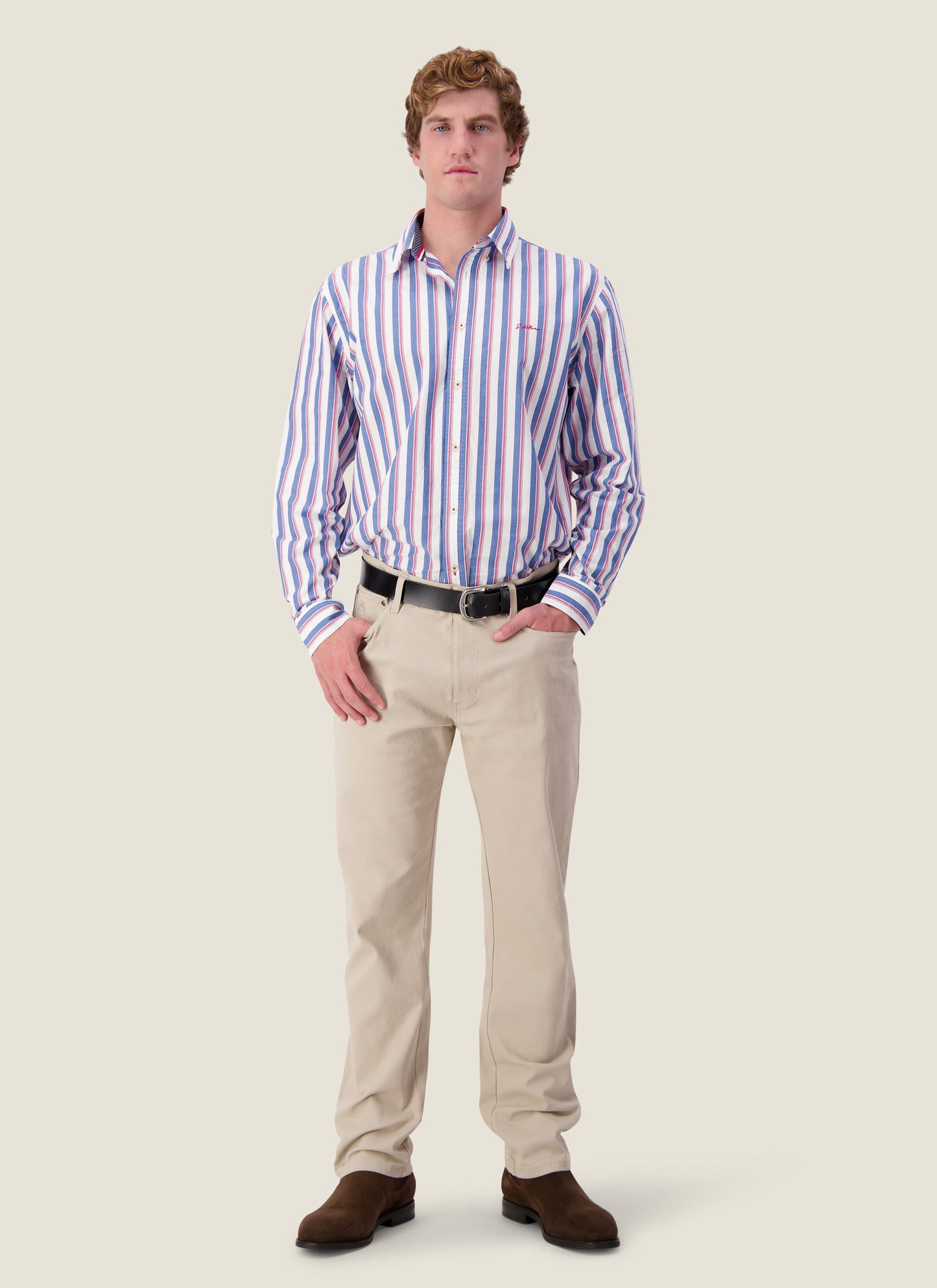 Kidman Mens Dexter Long Sleeve Shirt - Mid Blue