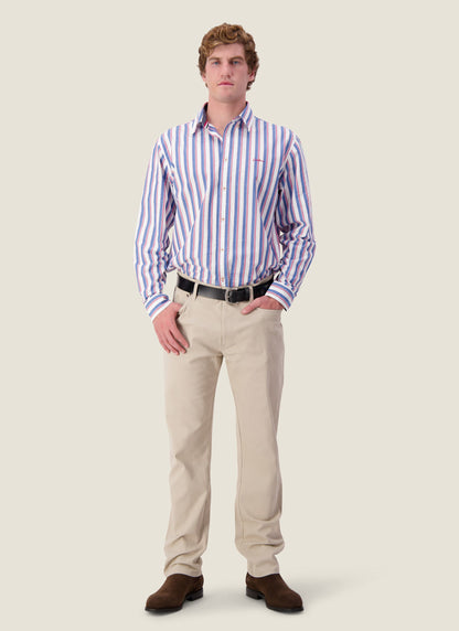 Kidman Mens Dexter Long Sleeve Shirt - Mid Blue