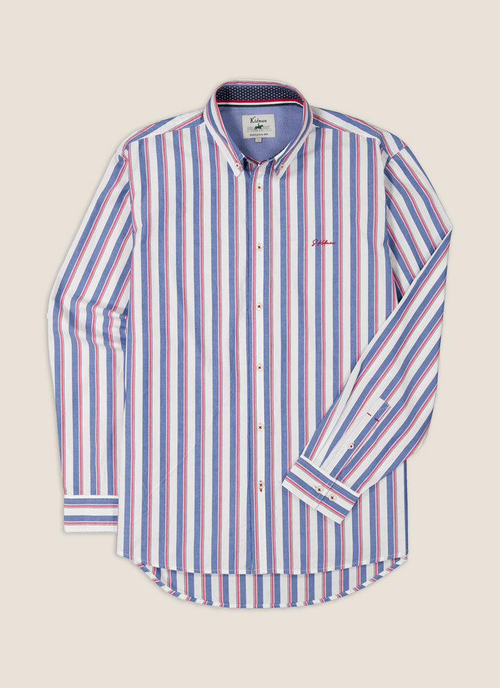 Kidman Mens Dexter Long Sleeve Shirt - Mid Blue