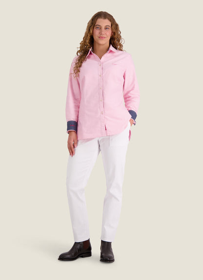 Kidman Womens Lennard Long Sleeve Shirt - Pale Pink