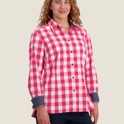 Kidman Womens Redbank Long Sleeve Shirt - Pink