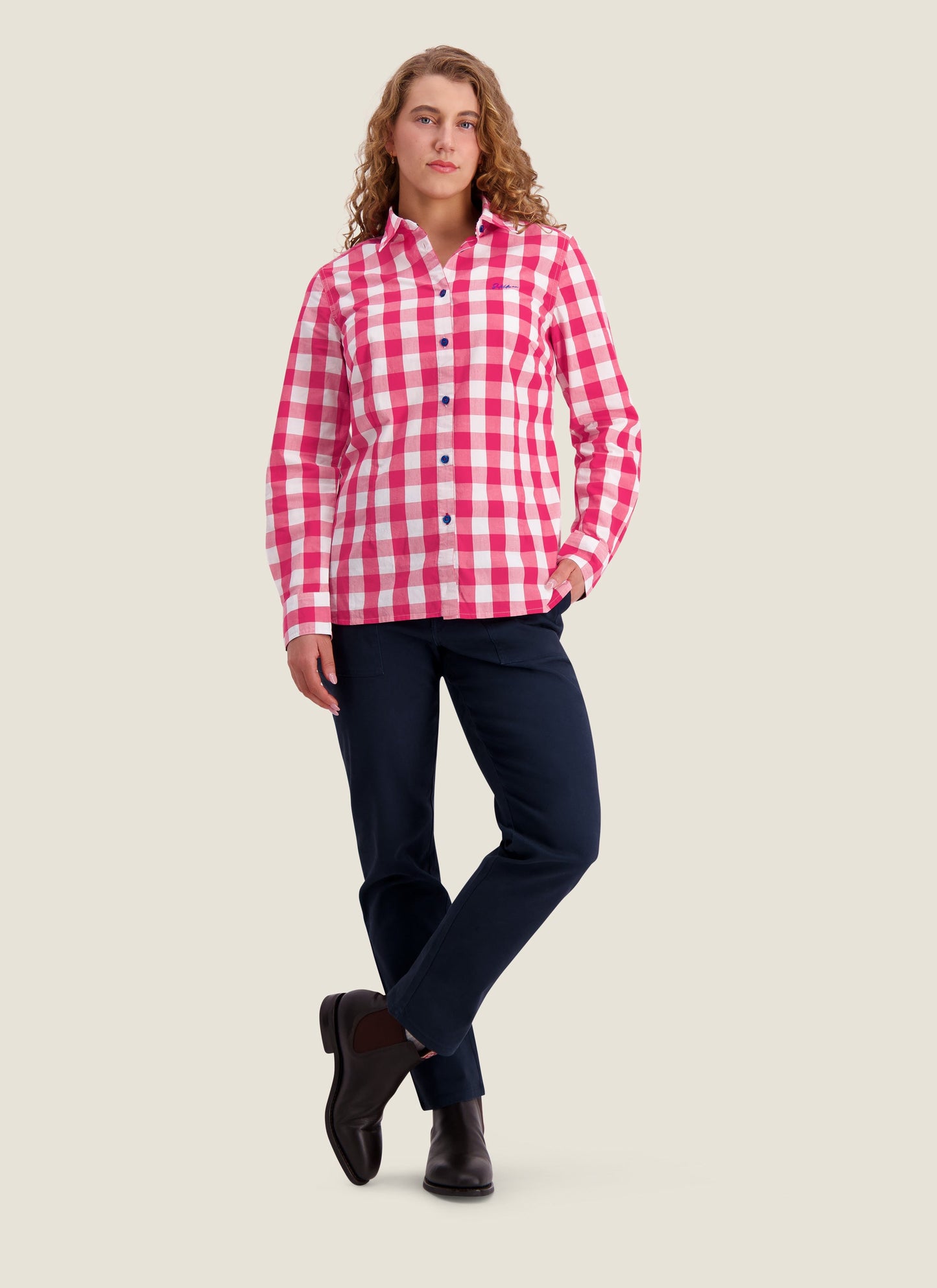 Kidman Womens Redbank Long Sleeve Shirt - Pink