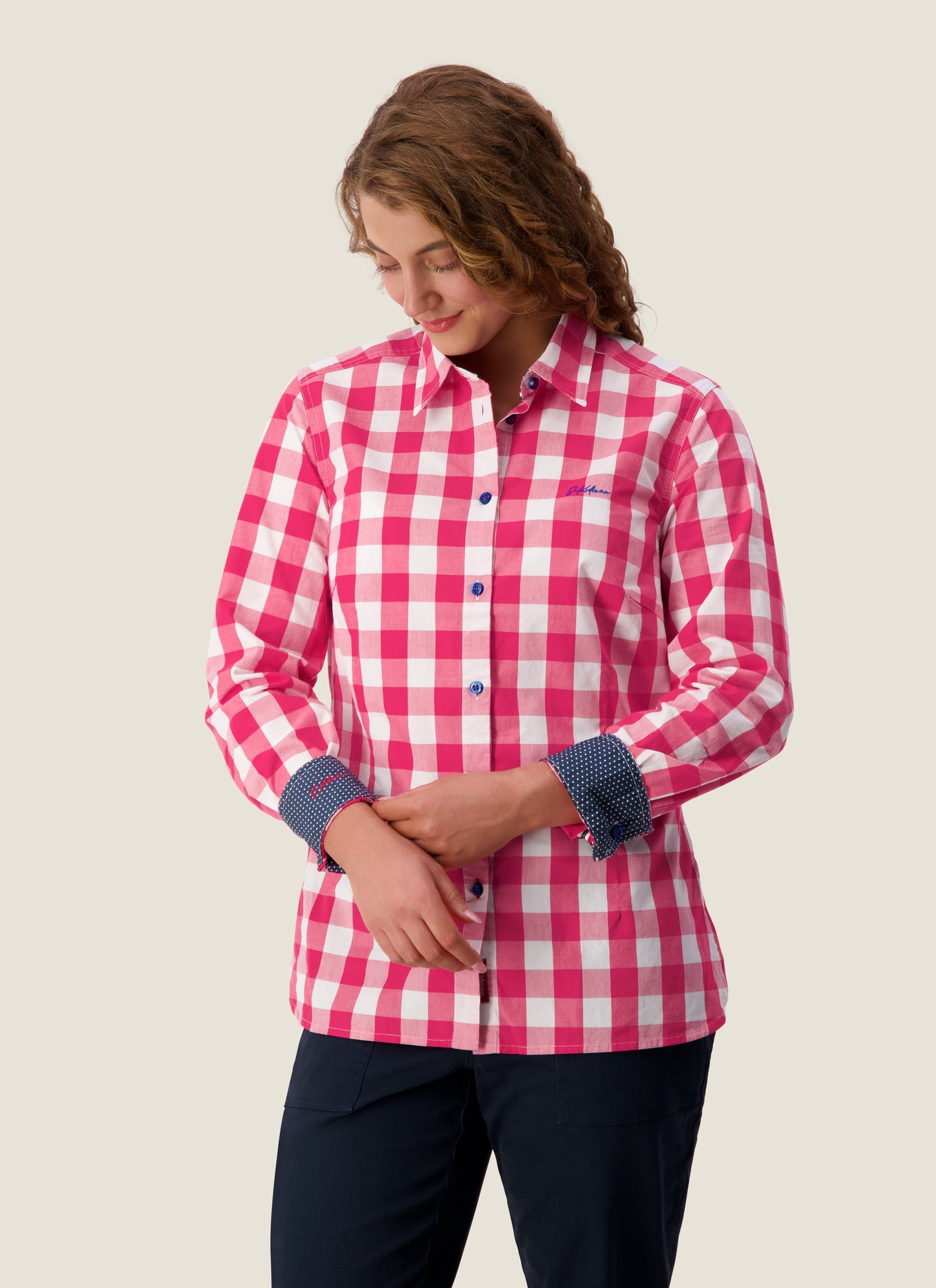 Kidman Womens Redbank Long Sleeve Shirt - Pink