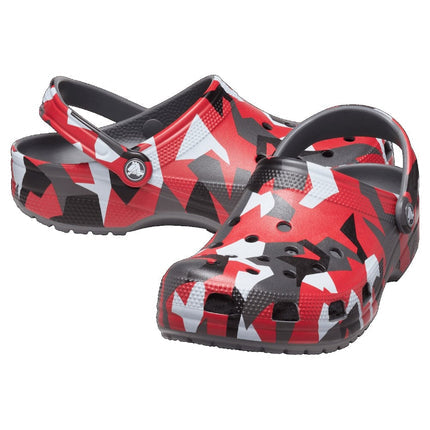 Crocs Unisex Classic Clog - Geo Camo Slate Grey/Multi Clog