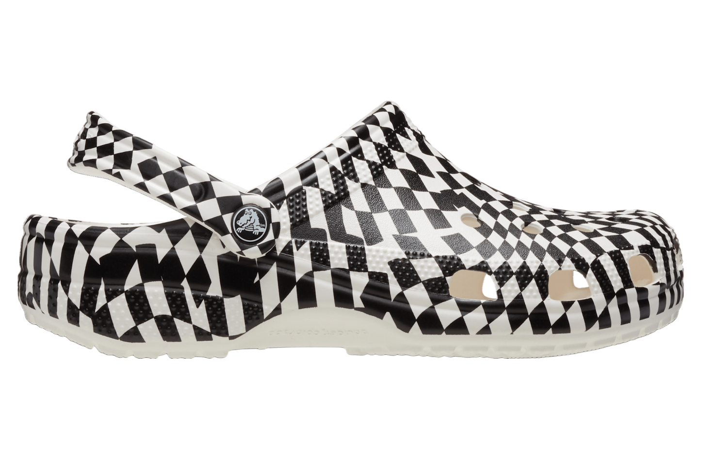 Crocs Unisex Classic Clog - Warped Checker - Black & White