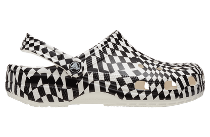 Crocs Unisex Classic Clog - Warped Checker - Black & White