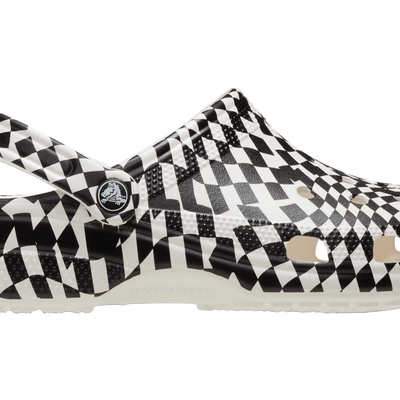 Crocs Unisex Classic Clog - Warped Checker - Black & White