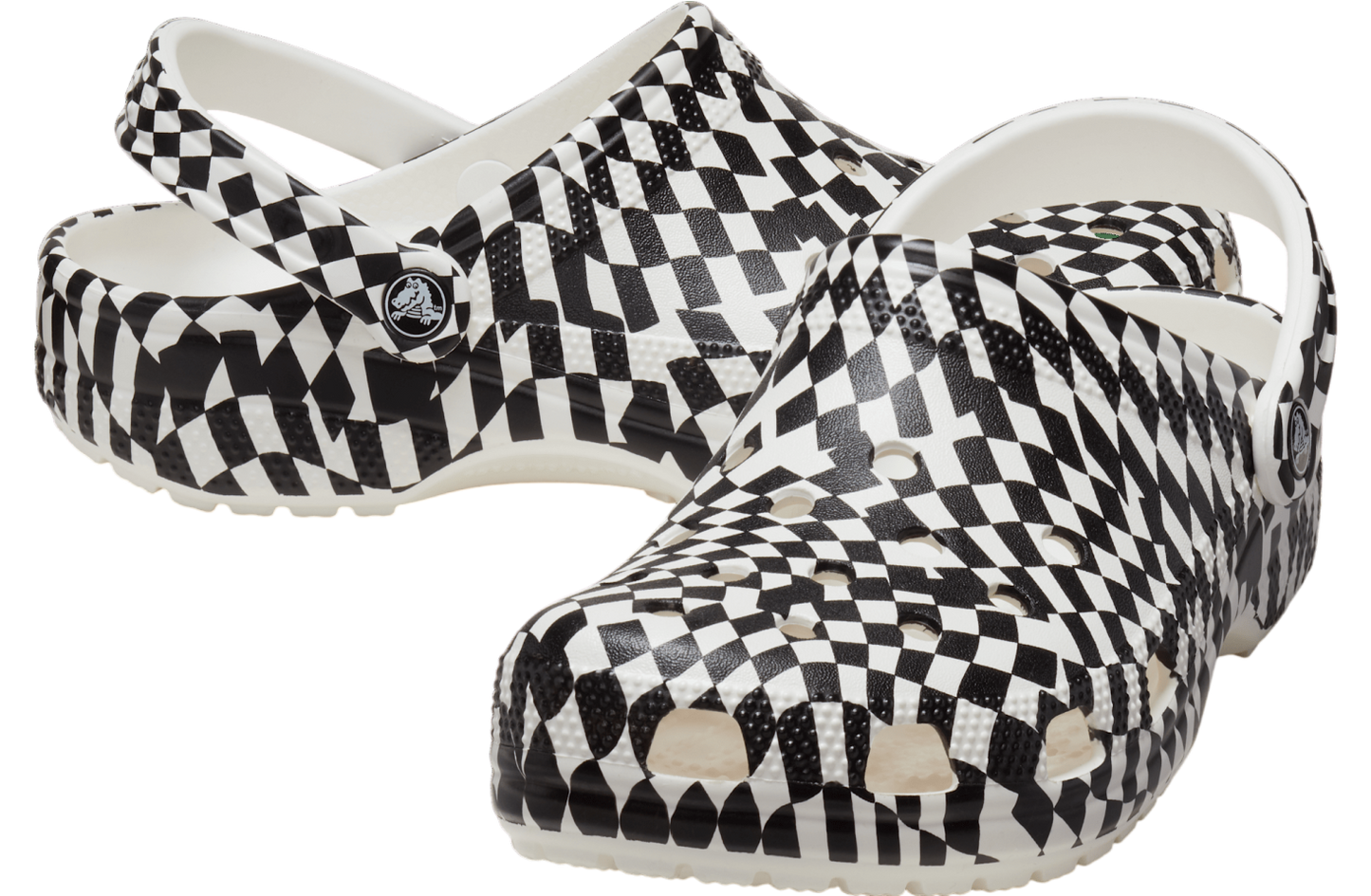Crocs Unisex Classic Clog - Warped Checker - Black & White