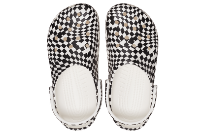 Crocs Unisex Classic Clog - Warped Checker - Black & White