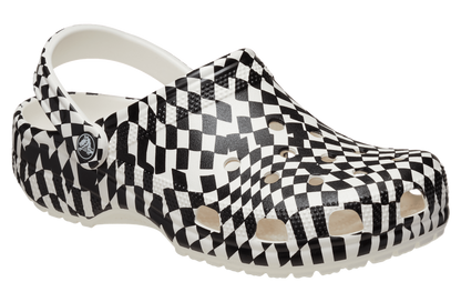 Crocs Unisex Classic Clog - Warped Checker - Black & White