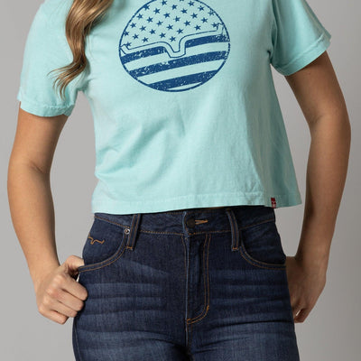Kimes Ranch Women's American Bullseye Crop Shirt - Mint