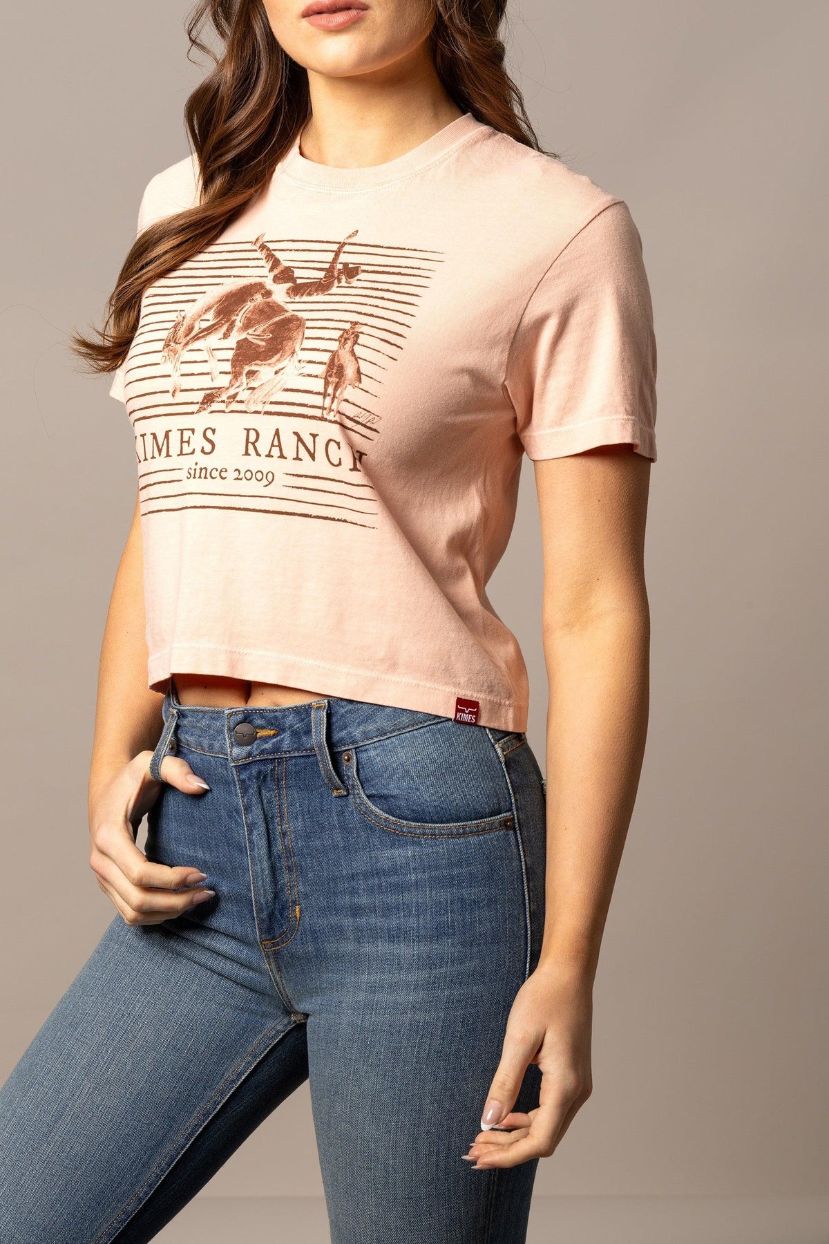 Kimes Ranch Women's Randy Bareback Crop Shirt - Peach