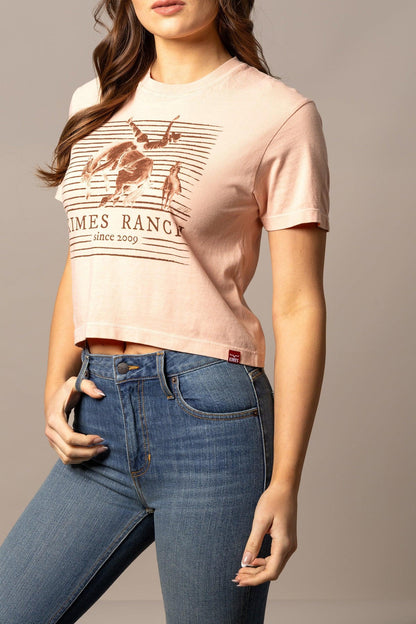 Kimes Ranch Women's Randy Bareback Crop Shirt - Peach