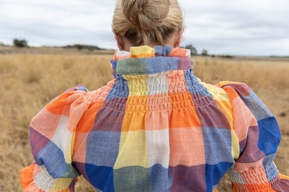 Black Colt Clothing - Short Sleeve Orange & Blue Check