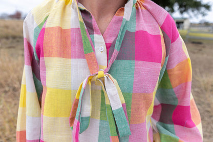 Black Colt Clothing - Gabby Long Sleeve - Rainbow Check