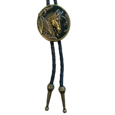 Tulmur Black Enamel Horse Bolo Tie