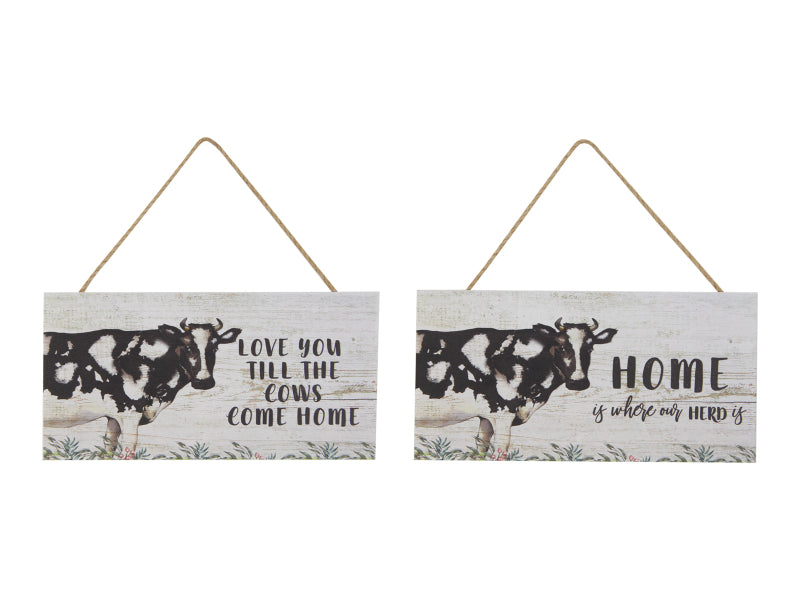 Malmar 25x13cm Hanging Cow MDF Plaque