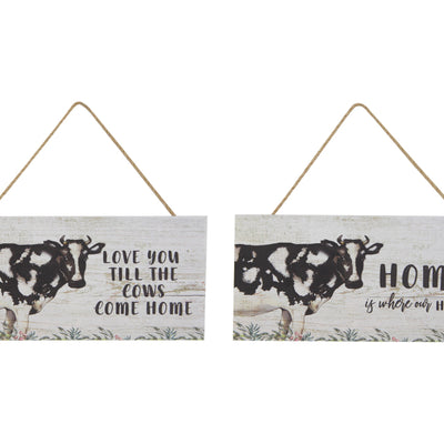 Malmar 25x13cm Hanging Cow MDF Plaque