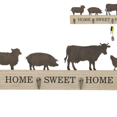 Malmar 40cm Home Sweet Home Farmyard Key Rack