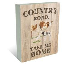 Malmar 20x25cm Plaque Block With Farmyard Print