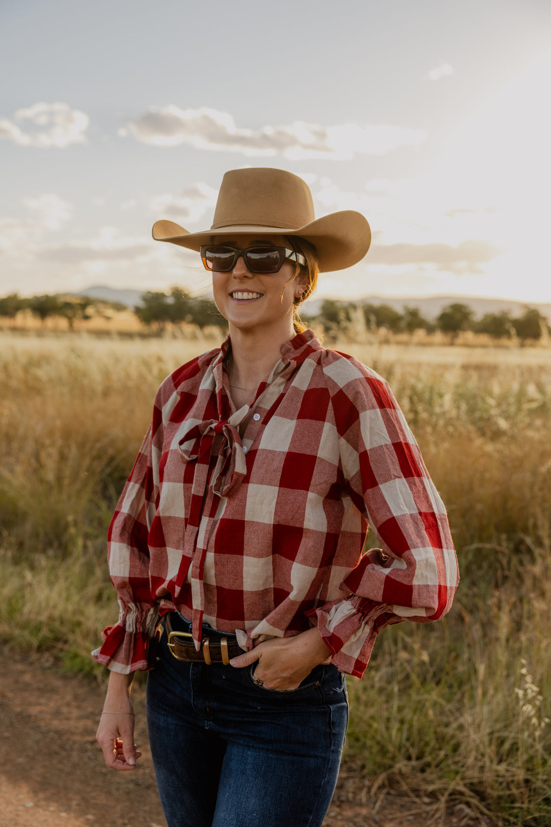 Black Colt Clothing - Gabby Long Sleeve - Red Gingham