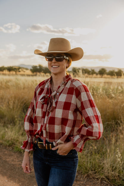 Black Colt Clothing - Gabby Long Sleeve - Red Gingham