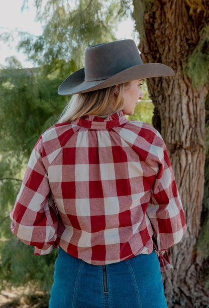 Black Colt Clothing - Gabby Long Sleeve - Red Gingham