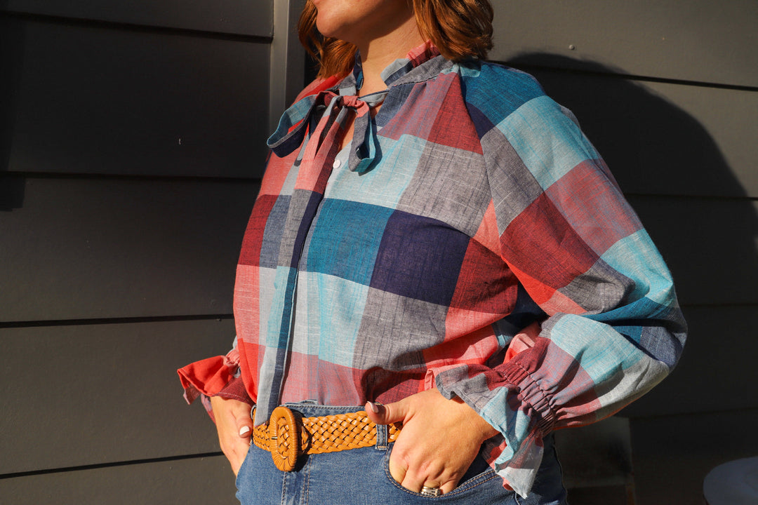 Black Colt Clothing - Gabby Long Sleeve - Blue & Red Check