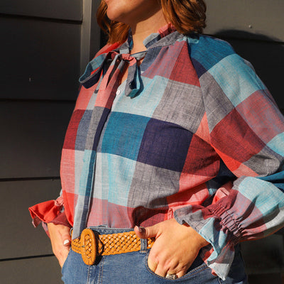 Black Colt Clothing - Gabby Long Sleeve - Blue & Red Check