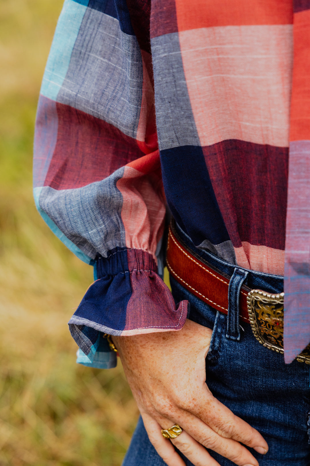 Black Colt Clothing - Gabby Long Sleeve - Blue & Red Check