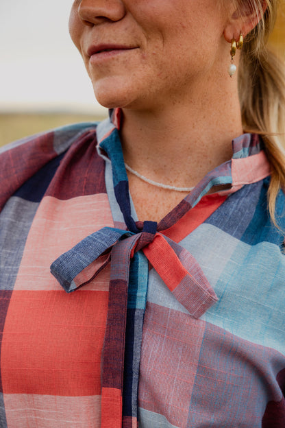 Black Colt Clothing - Gabby Long Sleeve - Blue & Red Check