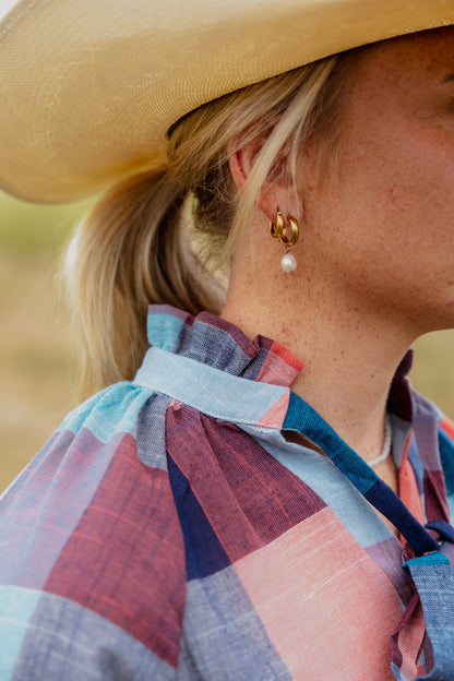 Black Colt Clothing - Gabby Long Sleeve - Blue & Red Check