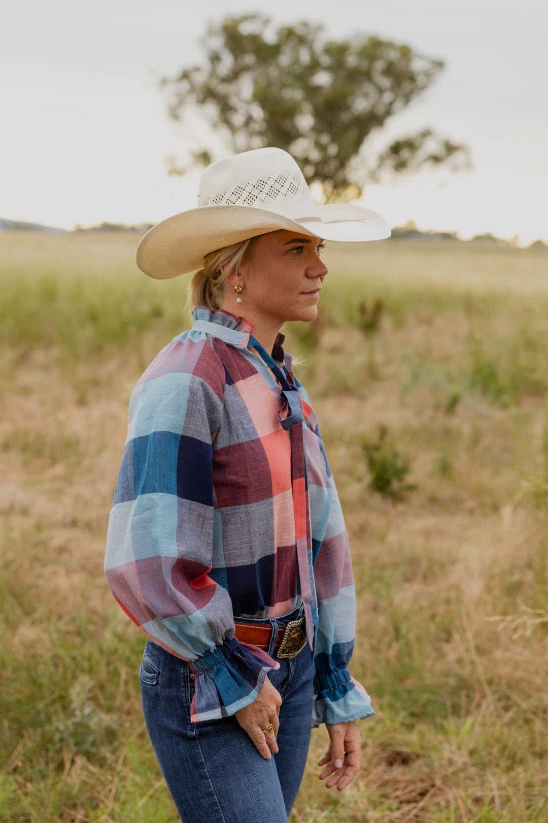 Black Colt Clothing - Gabby Long Sleeve - Blue & Red Check